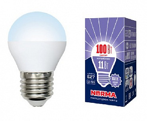 VOLPE (UL-00003833) LED-G45-11W/DW/E27/FR/NR Форма шар матовая Серия Norma 6500K Лампа светодиодная