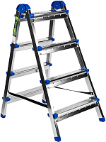 СИБРТЕХ Стремянка двухсторонняя 4 ступени, сталь профиль, стальные ступени, 97984 Стремянка СИБРТЕХ Стремянка двухсторонняя 4 ступени, сталь профиль, 