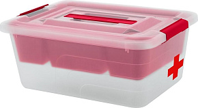 PLAST TEAM PT121211999 с лотком и ручкой 13л натуральный Аптечка PLAST TEAM PT121211999 с лотком и ручкой 13л натуральный