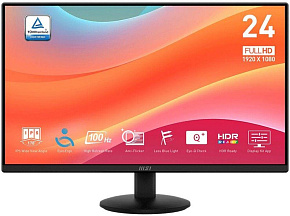 MSI 23.8" PRO MP242L Black (IPS, 1920x1080, HDMI+DP, 4 ms, 178°/178°, 250 cd/m, 1000:1, 100Hz) Монитор