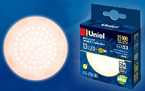UNIEL (UL-00003724) LED-GX53-13W/WW/GX53/FR PLZ01WH матовая Теплый белый свет 3000K Лампа светодиодная