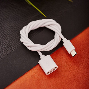 REXANT (18-1180) USB OTG Type-C – гн. USB-А, 2,4A, 0,15м, ПВХ, белый