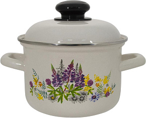 ЛЫСЬВА 16084АП2 Люпины эмал 1,5л Кастрюля