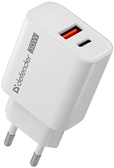 DEFENDER (83674) UPA-130 USB-C/PD30W+USB-A/QC3.0 Сетевой адаптер