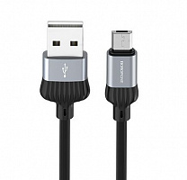 BOROFONE (6931474705983) BX28 Dignity USB-microUSB 2.4A 1.0m серый/черный Кабель microUSB