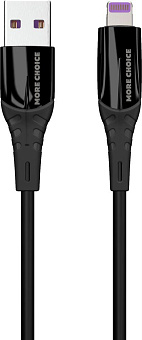 MORE CHOICE (4620202550019) K35i USB 2.4A для Lightning 8-pin силикон - 1м Black Кабель