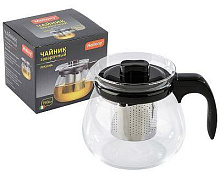 MALLONY Чайник заварочный PERSONA объем 750 мл, из жаропр стекла с фильтром нерж стали, ручкой пласт Чайники заварочные