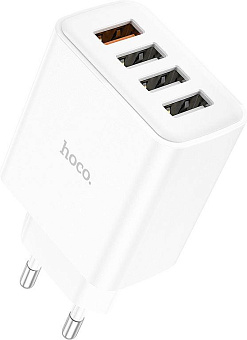 HOCO (6931474777713) C102A White СЗУ 4USB 2.1A QC3.0 быстрая зарядка СЗУ