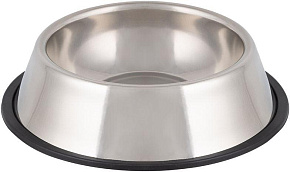 РЫЖИЙ КОТ Миска для животных с антискользящим дном, нержавеющая сталь, резина, 18 см, 380 мл (106767)