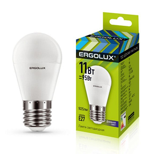 ERGOLUX (13632) LED-G45-11W-E27-6K Лампа светодиодная
