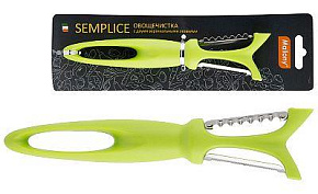 MALLONY Овощечистка SEMPLICE, р-р 18*4,3*2,4 см, с двумя вертикальными лезвиями, пластиковой ручкой