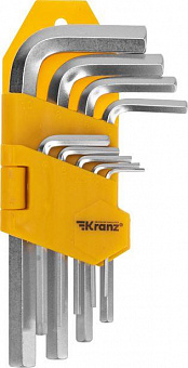 KRANZ (KR-12-5215) Набор ключей имбусовых HEX 1,5-10 мм, CrV, 9 шт. Имбусовый ключ