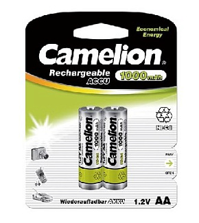 CAMELION (6181) AA-1000mAh Ni-Cd BL-2 (NC-AA1000BP2, аккумулятор,1.2В) Аккумулятор