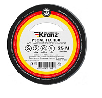 KRANZ (KR-09-2208) ИЗОЛЕНТА ПВХ 0.13Х19 ММ, 25 М, СЕРАЯ Изоляционная лента