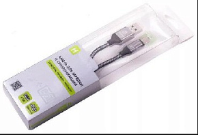 HARPER BRCH-510 SILVER USB - 8PIN 1м нейлоновая оплетка USB кабель