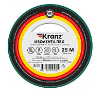 KRANZ (KR-09-2203) ИЗОЛЕНТА ПВХ 0.13Х19 ММ, 25 М, ЗЕЛЕНАЯ Изоляционная лента