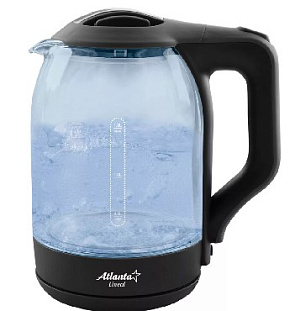 ATLANTA ATH-2466 black (1,7л. стекло) Чайник