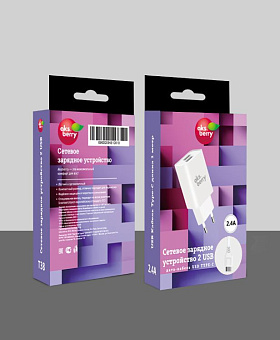 AKSBERRY (6900203240019) T38 2 USB 2.4A + Type-C белый АККУМУЛЯТОРЫ И ЗАРЯДНЫЕ УСТРОЙСТВА