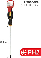 REXANT (12-6409) Отвертка крестовая PH2х200мм, двухкомпонентная рукоятка Отвертка