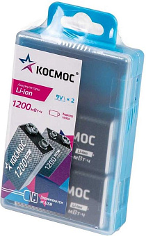 КОСМОС KOCLi9V1200mAh2B черный Аккумулятор