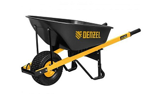 DENZEL Тачка строительная, усиленная, объем 140 л, 230 кг, колесо 15х6.00-6 68999 Изделия канатно-веревочные DENZEL Тачка строительная, усиленная, объ