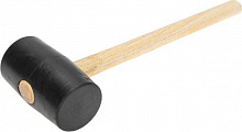 KRANZ (KR-12-8145) Киянка резиновая 910 г, черная резина, деревянная рукоятка Киянка