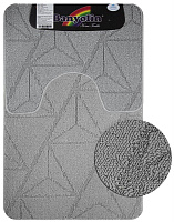 САНАКС 00853 Коврик в ванную CROSS-LOOP, двойной, СЕРЫЙ, однотонный, 500х800, 500х400 мм,100% полиэстер Коврик для ванной