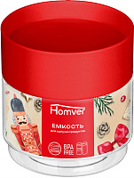 HOMVER Емкость для сыпучих продуктов 0,5л (красный) 223138006/03 Емкость для сыпучих продуктов