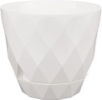 HOMVER Laurel D220мм, 4,5л с поддоном (белый) 221611029/01 Горшок цветочный HOMVER Laurel D220мм, 4,5л с поддоном (белый) 221611029/01