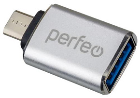 PERFEO (PF_C3002) USB на micro USB c OTG, 3.0 (PF-VI-O012 Silver) серебряный Адаптер