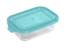 MALLONY Контейнер LIMPIDO, 370 мл из жаропрочного стекла с крышкой из пластм,прямоуг,темп режим -40 до +300С (005479) Контейнер