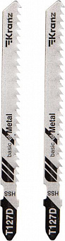 KRANZ (KR-92-0318) Пилка для электролобзика по мягкому металлу T127D 100 мм 8 зубьев на дюйм 4-20 мм (2 шт./уп.) Пилка