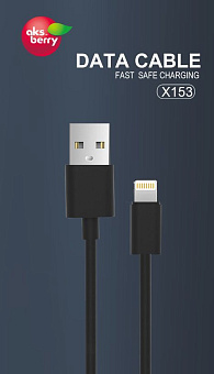 AKSBERRY (6900203290014) X153 для LIGHTNING 2.4А черный КАБЕЛЬ USB AM / 8PIN / 30PIN