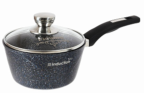 МЕЧТА 82803И Гранит black Induction Pro 1,7л несъемная ручка стеклянная крышка Ковш
