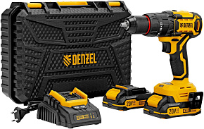 DENZEL Дрель-шуруповерт аккумуляторная ударная бесщет. CIDH-BL-20, Li-Ion, 20 В// 26137