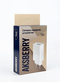 AKSBERRY (6900221580012) T40 1USB 24A + Lightning (белый) СЗУ