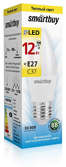 SMARTBUY (SBL-C37-12-30K-E27) 12W/3000/E27 Лампа светодиодная