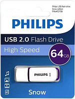 PHILIPS 64Gb SNOW2.0 Белый/Фиолетовый (FM64FD70B/97) Флешка