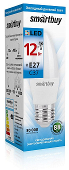 SMARTBUY (SBL-C37-12-60K-E27) 12W/6000/E27 Лампа светодиодная