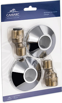 САНАКС 6637 Комплект: 2 эксцентрика + 2 чашки премиум, латунный, в блистере. Комплект