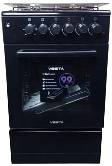 VESTA Valencia VGE 50 10-E Черный Ex с VD Газоэлектрическая плита VESTA Valencia VGE 50 10-E Черный Ex с VD