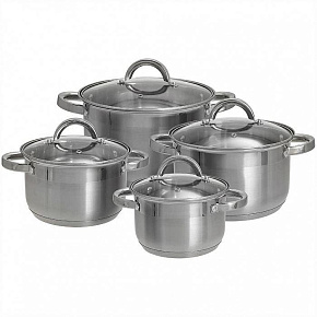 WEBBER BE-630/8 8 пр. 2,2л, 3,0л, 4,0л, 5,2л Набор посуды из нерж.стали