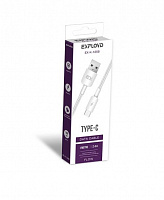 EXPLOYD EX-K-1258 Дата-кабель USB - TYPE-C 1М белый Кабель