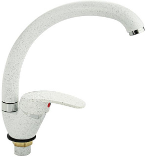САНАКС 13081 Смеситель для кухни, шаровый, боковой, поворотный излив, цвет БЕЛЫЙ КАМЕНЬ Смесители
