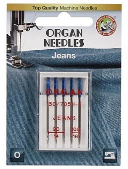 ORGAN Иглы джинсовые 5/90-100 Blister (упаковка 5 игл) Аксессуар для шв/маш.