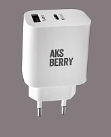 AKSBERRY (6900253210018) T43 20W PD + QC3.0 , белый СЗУ