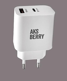 AKSBERRY (6900253210018) T43 20W PD + QC3.0 , белый СЗУ