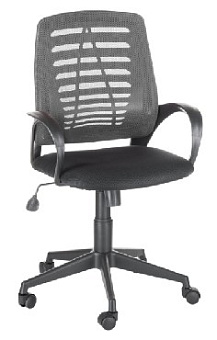 OLSS ИРИС ткань W02 серый/TW-чёрный Кресло компьютерное