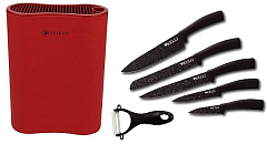 Набор ножей KELLI KL-2031 5шт+ПОДСТАВКА+овощ