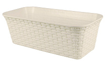 VIOLET Ротанг 43см с дренажем (слоновая кость) 3540026 Балконный ящик VIOLET Ротанг 43см с дренажем (слоновая кость) 3540026